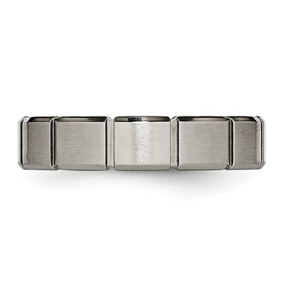 Titanium Brushed And Polished 5mm Grooved Band