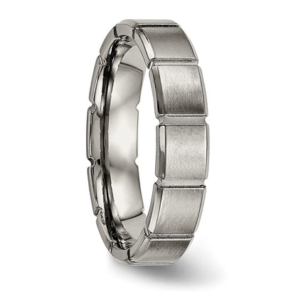 Titanium Brushed And Polished 5mm Grooved Band