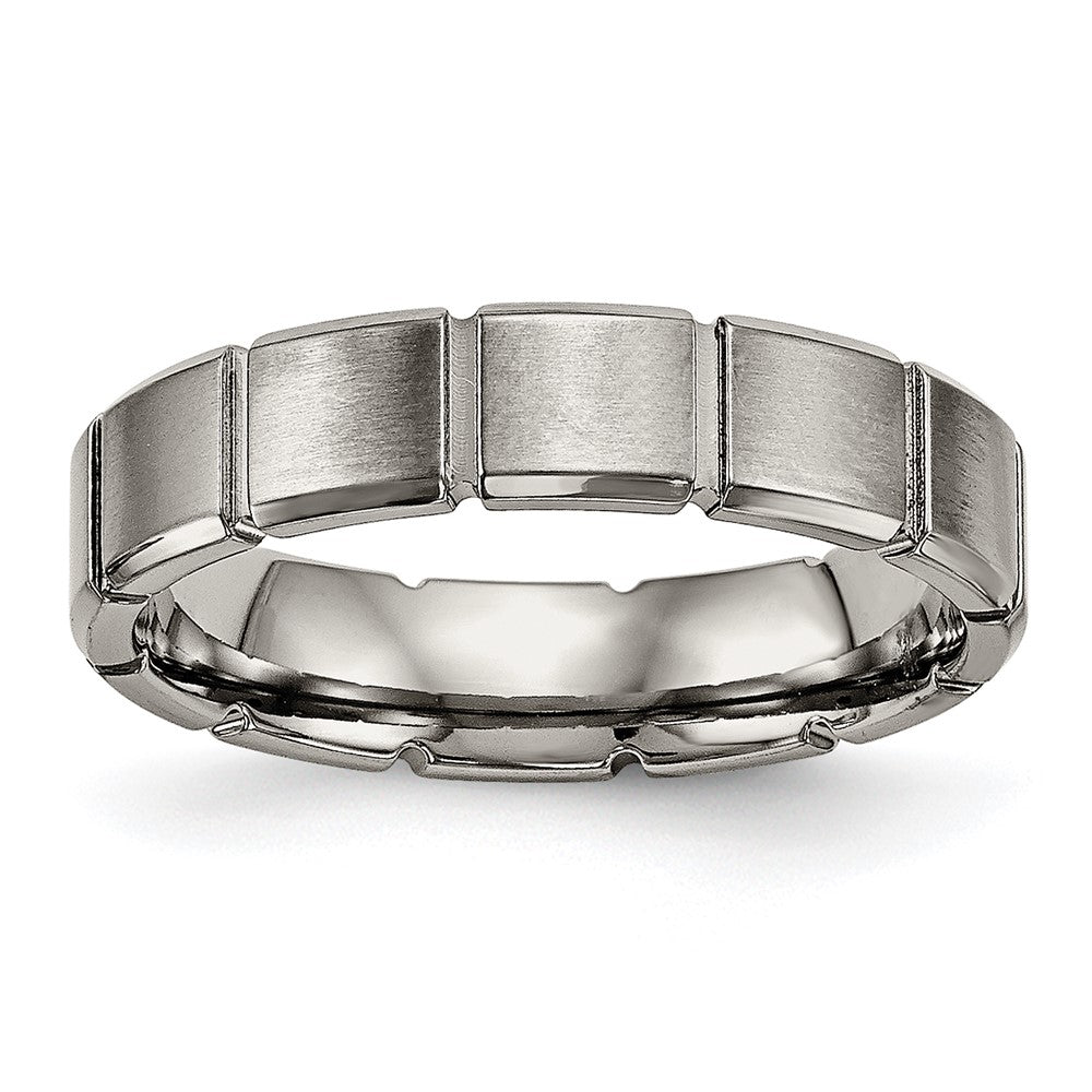 Titanium Brushed And Polished 5mm Grooved Band