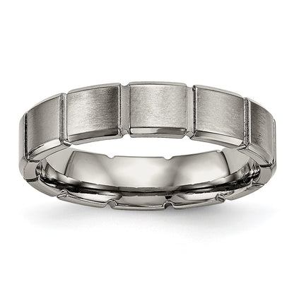 Titanium Brushed And Polished 5mm Grooved Band