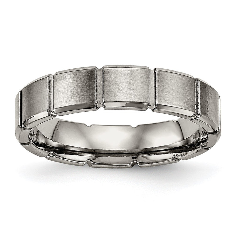 Titanium Brushed And Polished 5mm Grooved Band