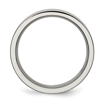 Titanium Grooved 8mm Brushed And Polished Band