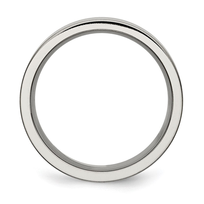 Titanium Grooved 8mm Brushed And Polished Band