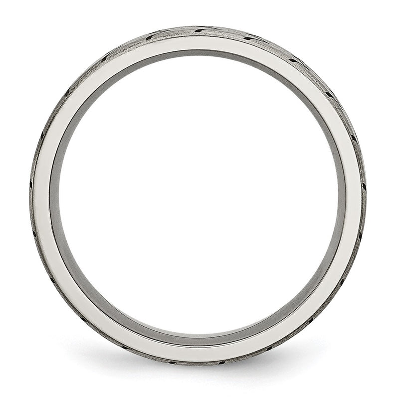 Titanium Flat Tread Design 6mm Brushed Band