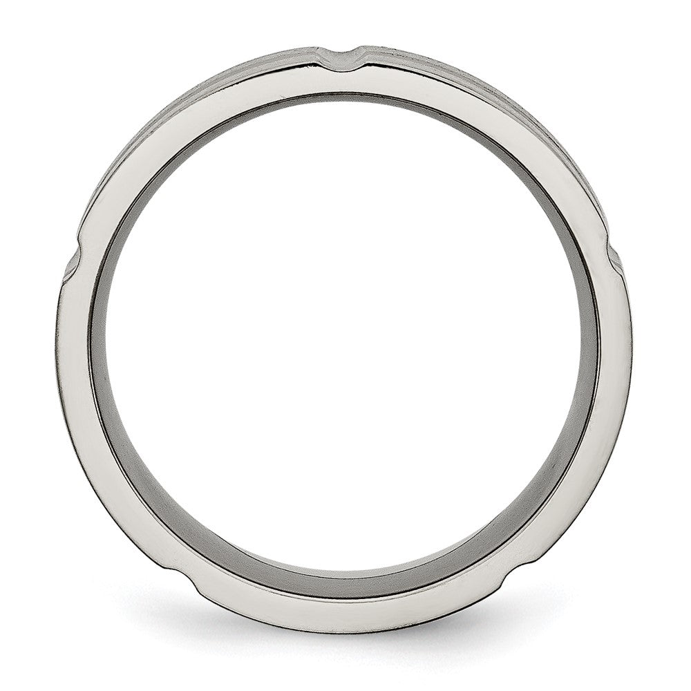 Titanium Grooved 8mm Brushed And Polished Band