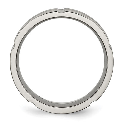 Titanium Grooved 8mm Brushed And Polished Band