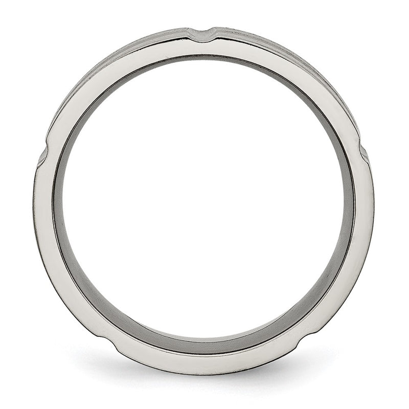 Titanium Grooved 8mm Brushed And Polished Band