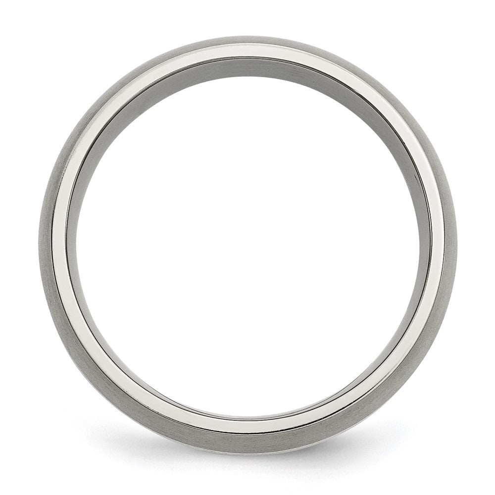 Titanium/Silver Two Tone Titanium Sterling Silver Inlay 8mm Brushed Band