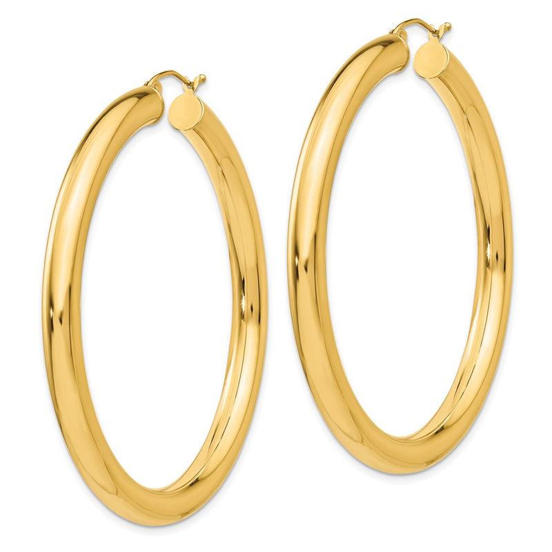 14K Yellow Gold Polished 5mm Tube Hoop Earrings