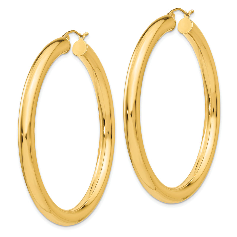 14K Yellow Gold Polished 5mm Lightweight Hoop Earrings