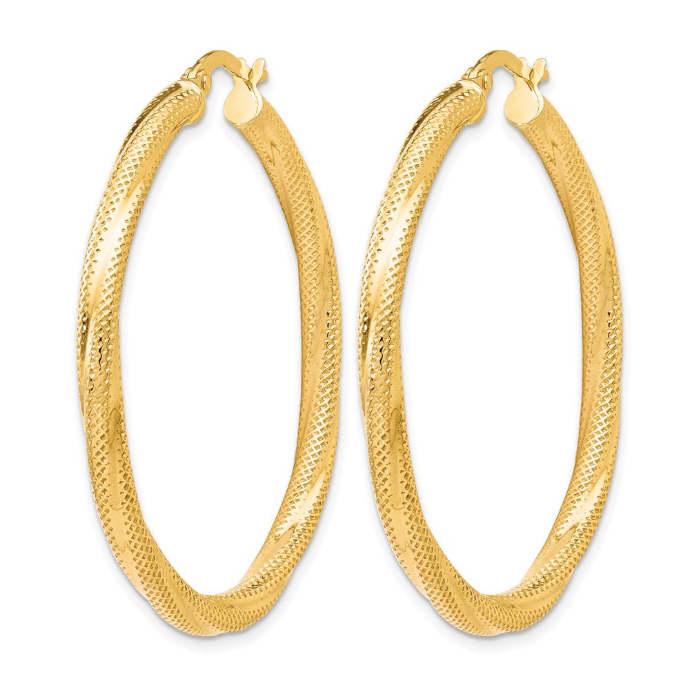 10K Yellow Gold Twisted Hinged Hoop Earrings