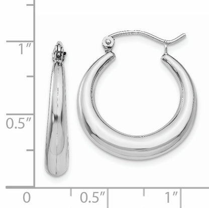 14K White Gold Polished Hoop Earrings