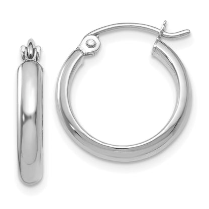 14K White Gold Polished Hoop Earring