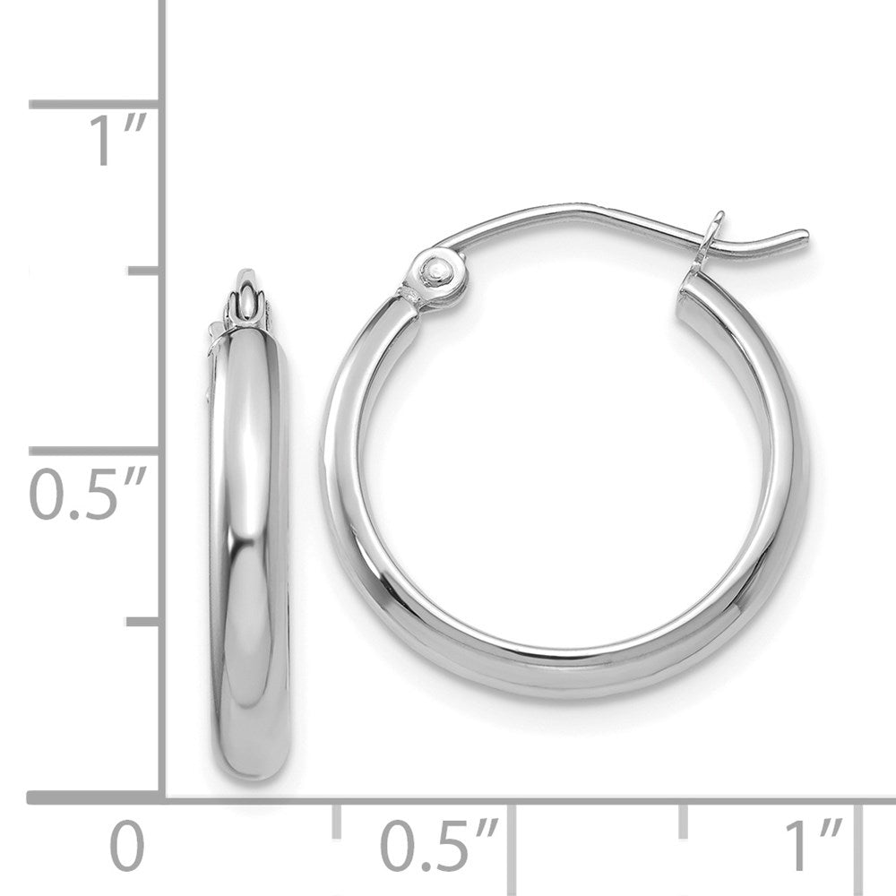 14K White Gold Polished Hoop Earring