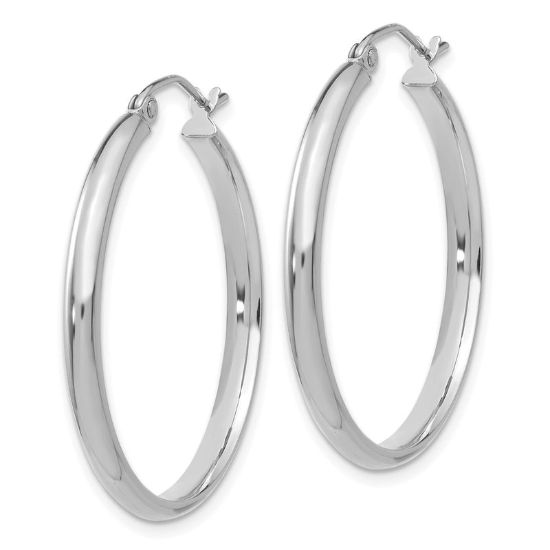 14K White Gold Polished Hoop Earring