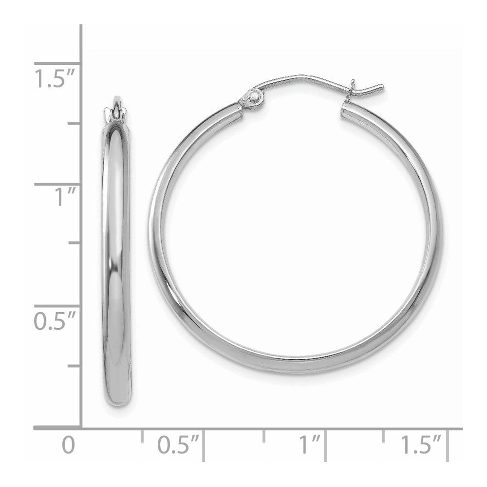 14K White Gold Polished Hoop Earring
