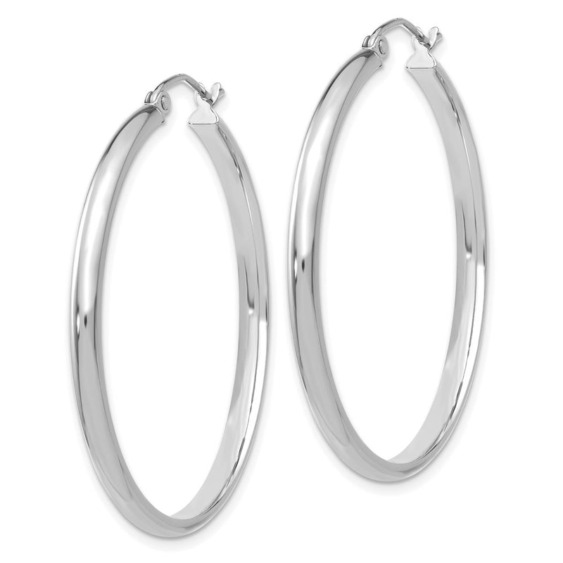 14K White Gold Polished Hoop Earring