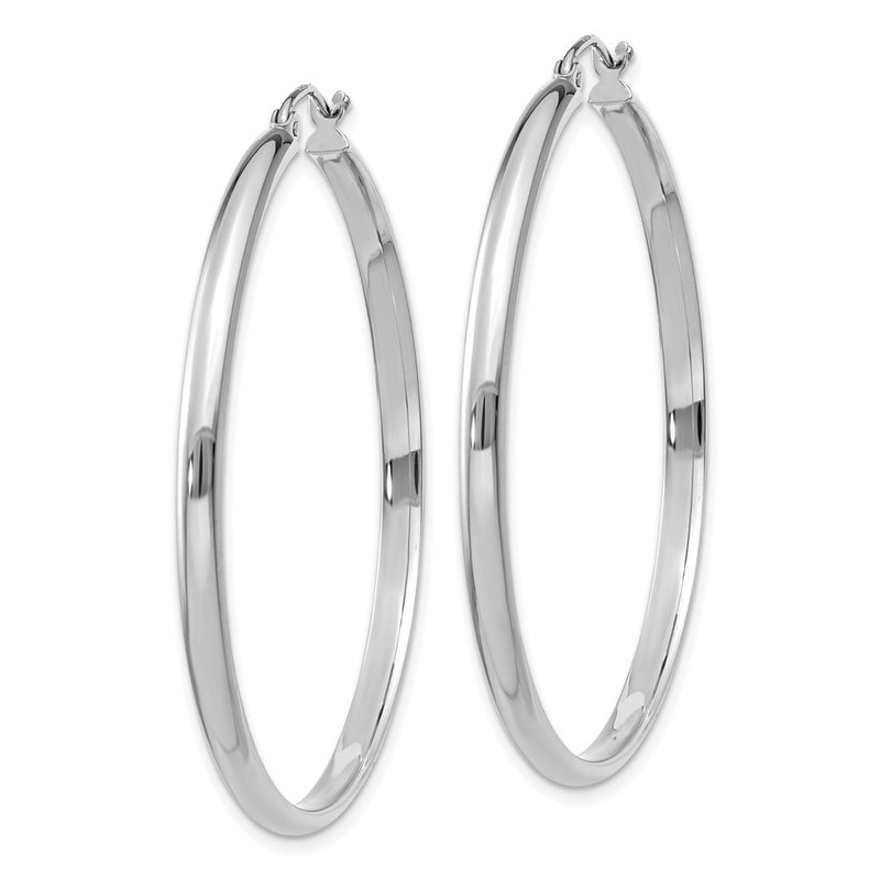 14K White Gold Polished Hoop Earring