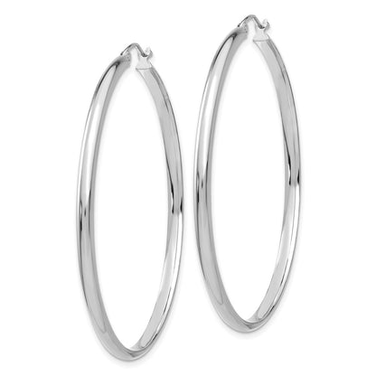 14K White Gold Polished Hoop Earring