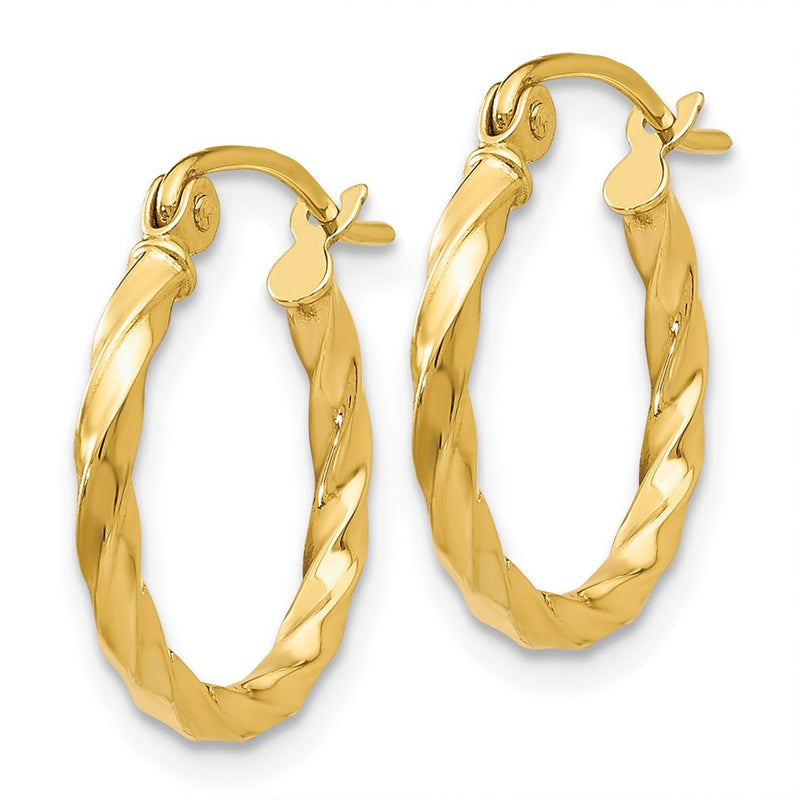14K Yellow Gold Twist Polished Hoop Earring