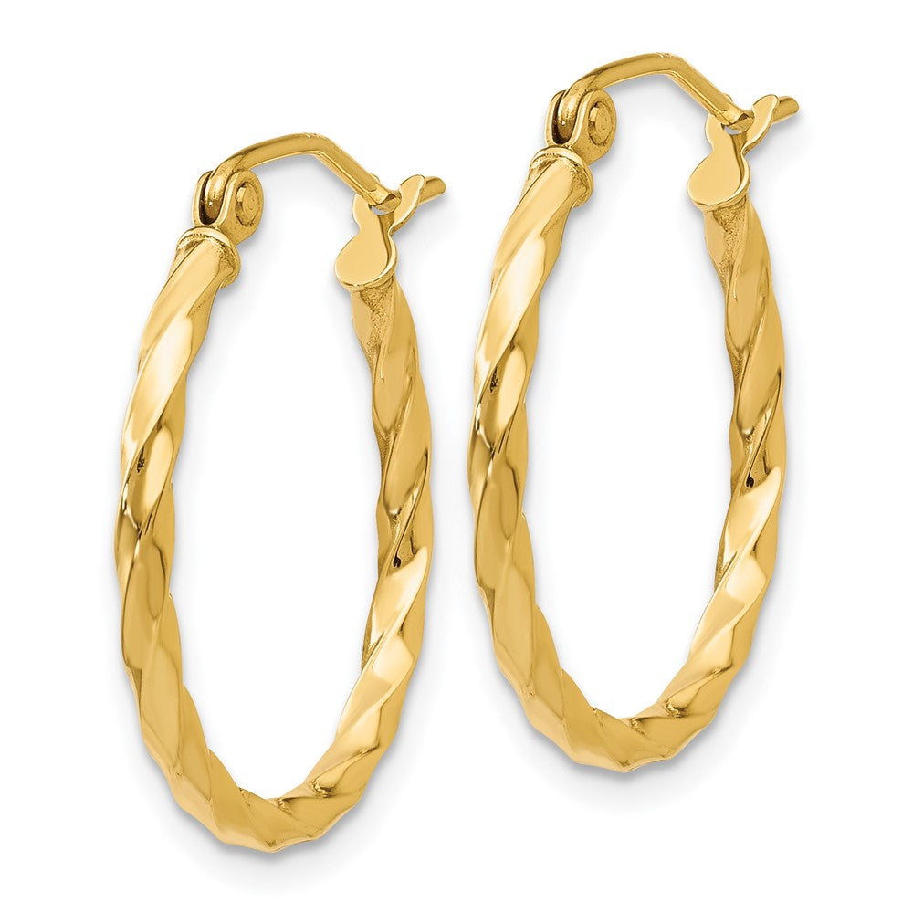 14K Yellow Gold Twist Polished Hoop Earring