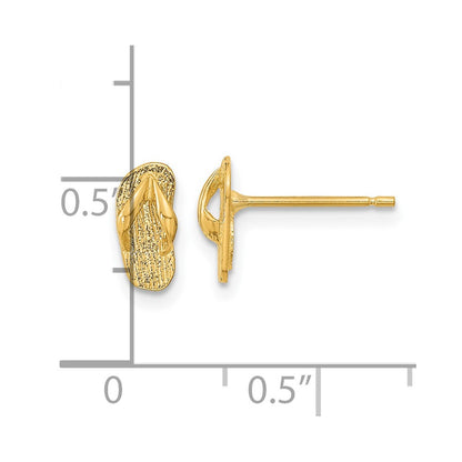14K Yellow Gold Polished Flip Flop Post Earrings