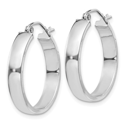 14K White Gold Polished Hoop Earring