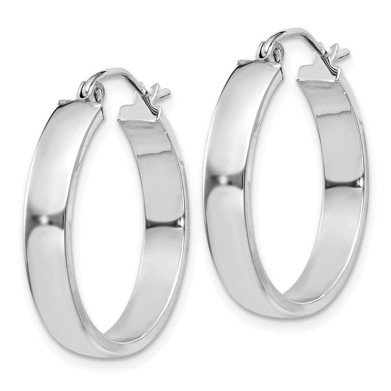 14K White Gold Polished Hoop Earring
