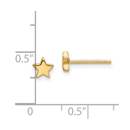 14K Yellow Gold Polished Star Post Earrings
