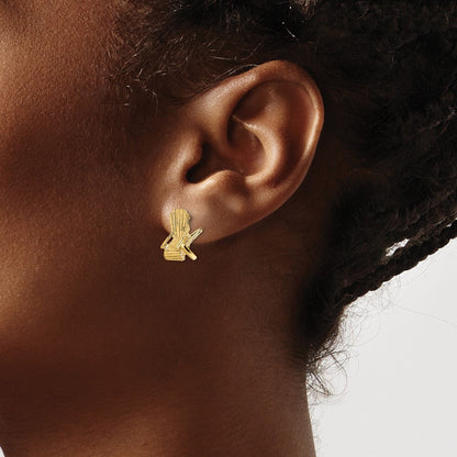 14K Yellow Gold 2-D Beach Chair Post Earring