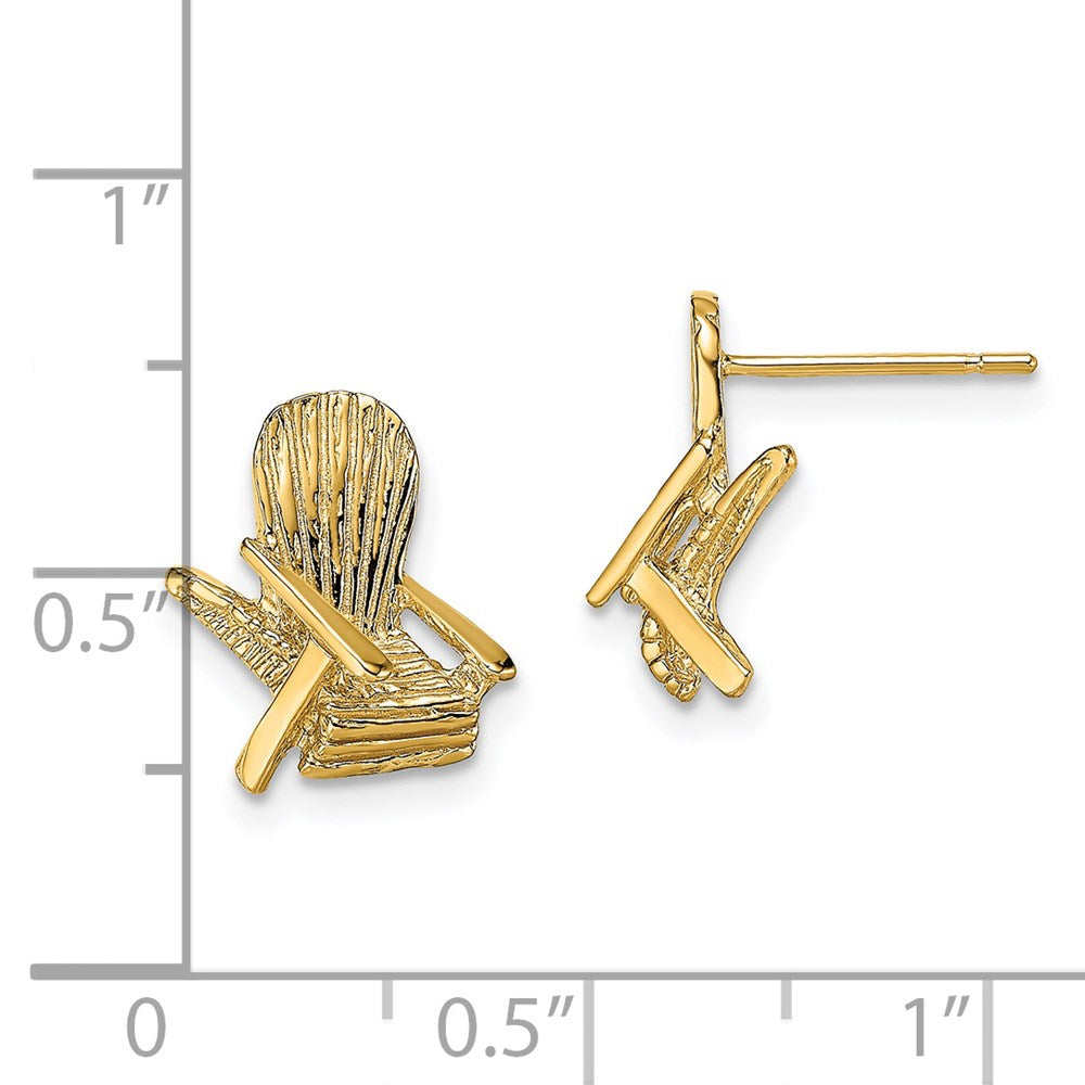14K Yellow Gold 2-D Beach Chair Post Earring