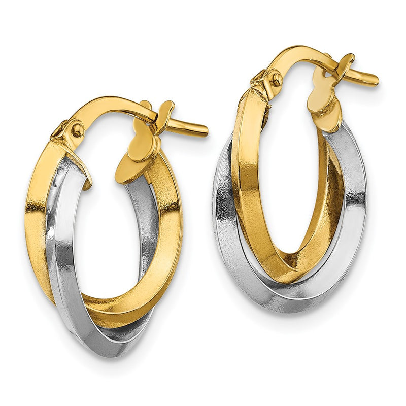 14K Two-Tone Two Tone Polished Double Hoops