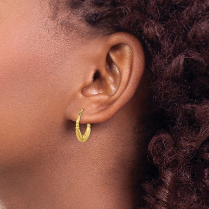 14K Yellow Gold Polished Hoop Earrings