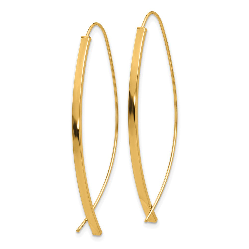 14K Yellow Gold 1.75mm Square Tube Wire Threader Earrings
