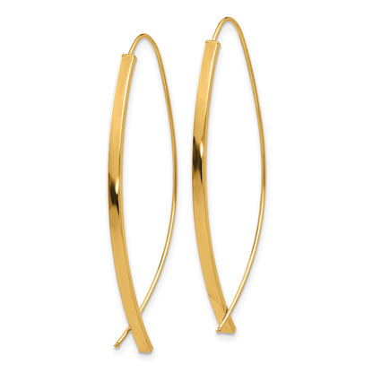 14K Yellow Gold 1.75mm Square Tube Wire Threader Earrings