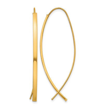 14K Yellow Gold 1.75mm Square Tube Wire Threader Earrings