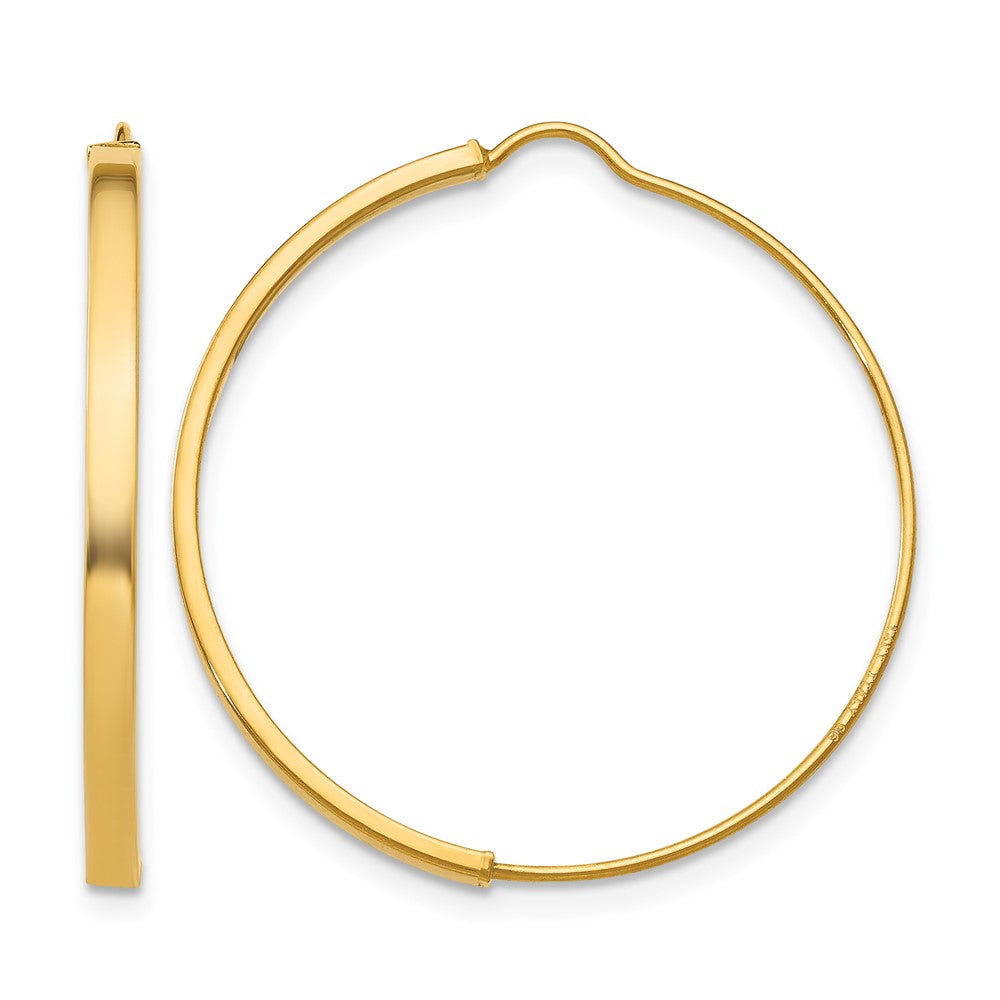 14K Yellow Gold Wire Hoop Earrings