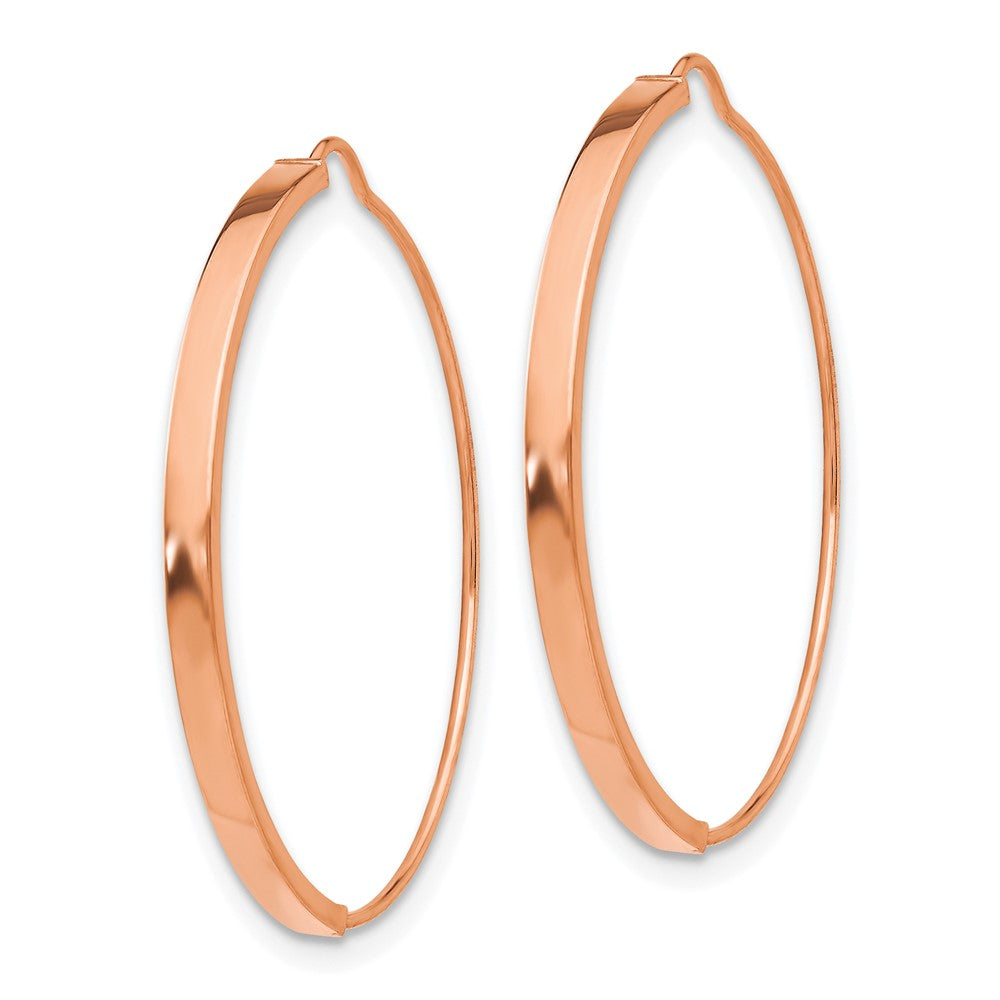 14K Rose Gold Wire Hoop Earrings