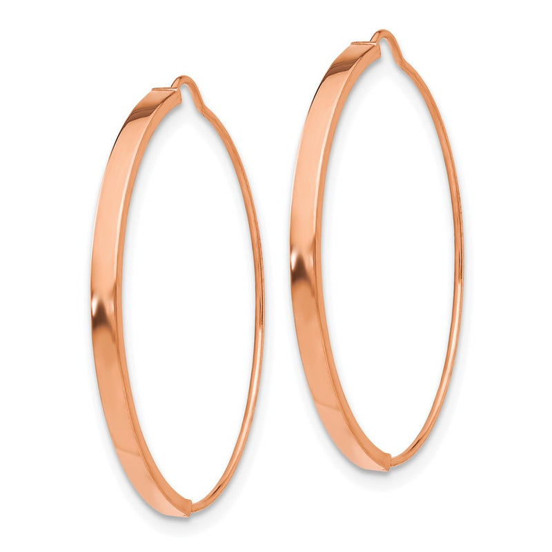 14K Rose Gold Wire Hoop Earrings