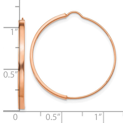 14K Rose Gold Wire Hoop Earrings