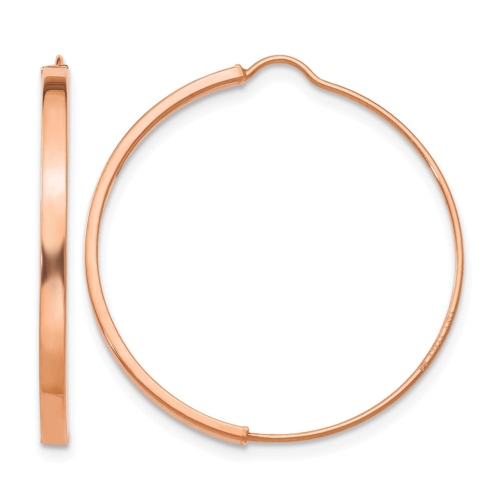 14K Rose Gold Wire Hoop Earrings