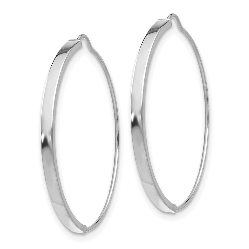 14K White Gold Wire Hoop Earrings