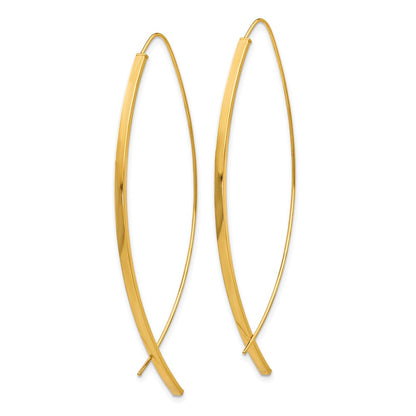 14K Yellow Gold 1.75mm Square Tube Wire Threader Earrings