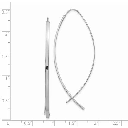 14K White Gold 1.75mm Square Tube Wire Threader Earrings