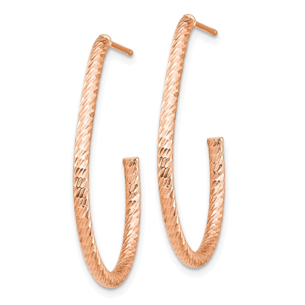 14K Rose Gold Polished Diamond-Cut Post Dangle Earrings