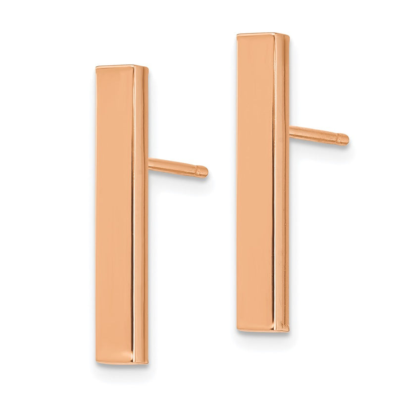 14K Rose Gold Polished 3mm Post Earrings