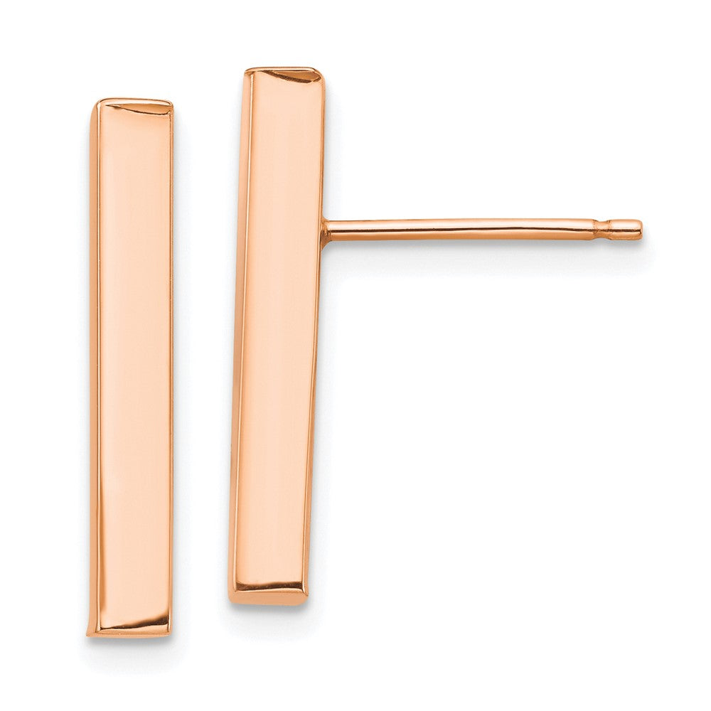 14K Rose Gold Polished 3mm Post Earrings