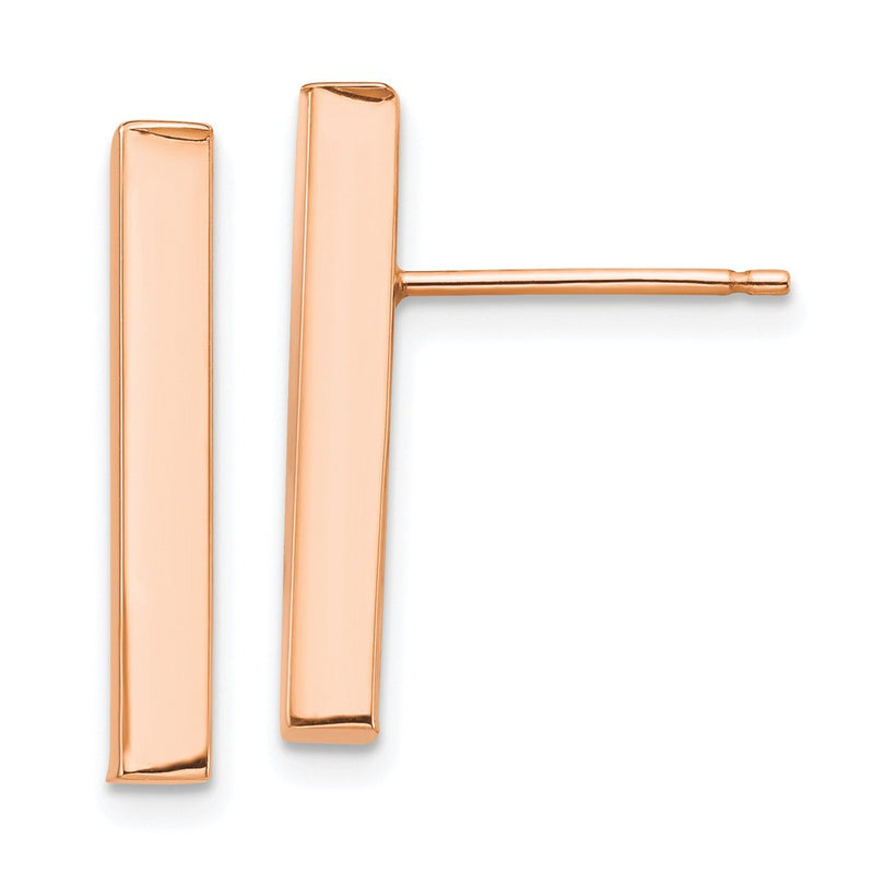 14K Rose Gold Polished 3mm Post Earrings