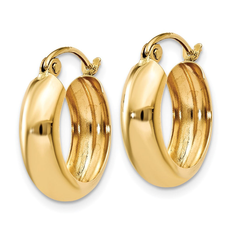 14K Yellow Gold Polished 4.75mm Round Hoop Earrings