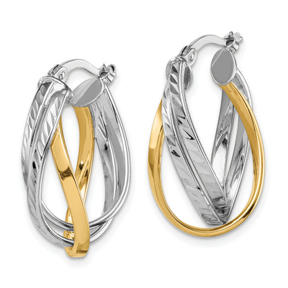 14K Two-Tone Two Tone Hoop Earrings